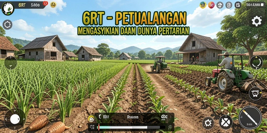Screenshot 6RT menampilkan aksi bertani yang seru dan interaktif.