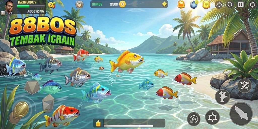 Tampilan gameplay menembak ikan yang seru di 88BOS.