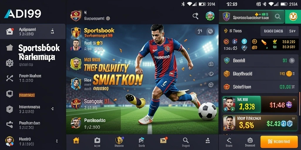 Screenshot utama ADI99 menampilkan gameplay taruhan olahraga yang interaktif.