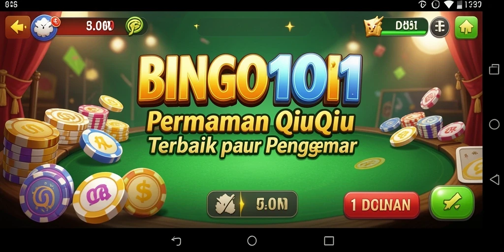 Tampilan menarik dari gameplay BINGO101 yang penuh strategi QiuQiu.