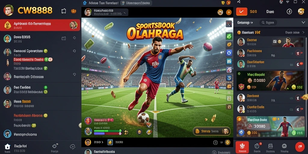 Tampilan utama CW8888 dengan berbagai opsi taruhan olahraga.