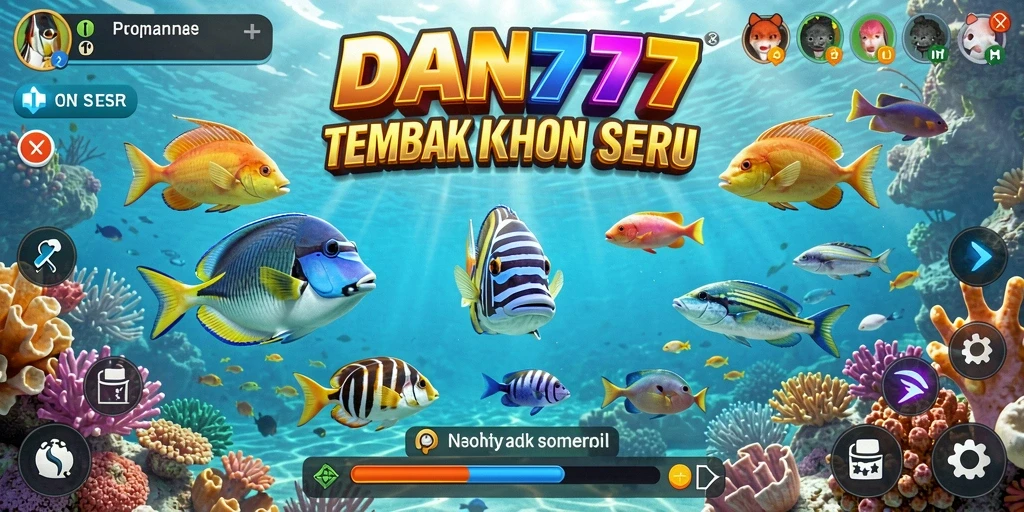 Tampilan gameplay menembak ikan yang seru dan penuh warna.