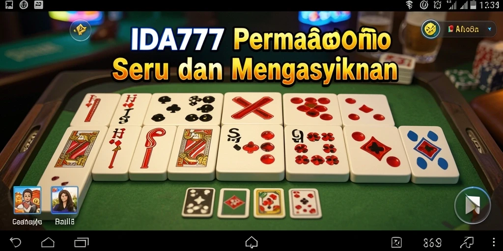 Tampilan gameplay seru dari IDA777 yang menggambarkan aksi Domino.