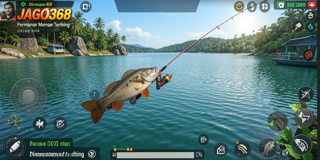 Tampilan gameplay JAGO368 yang mempesona saat menangkap ikan.