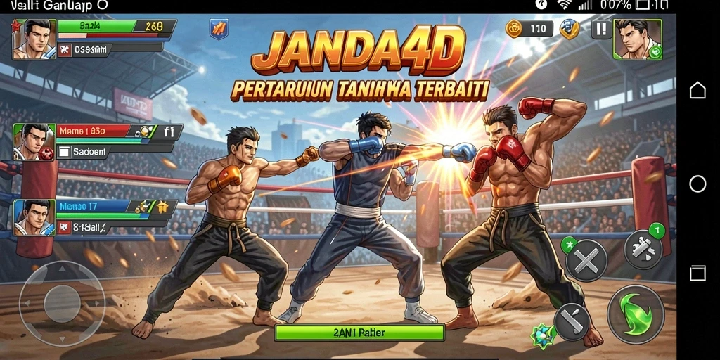 Gameplay JANDA4D yang menampilkan pertarungan karakter epik