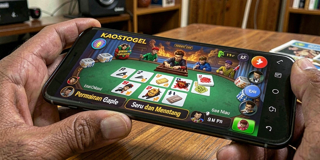 Tampilan gameplay KAOSTOGEL yang menarik dan seru dalam bermain Gaple.