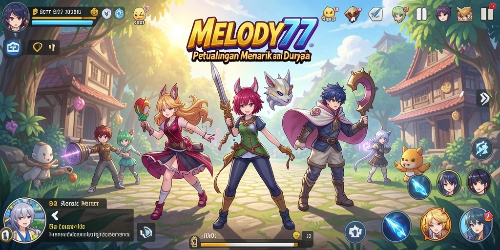 Tangkapan layar menampilkan aksi pertarungan seru dalam MELODY77.