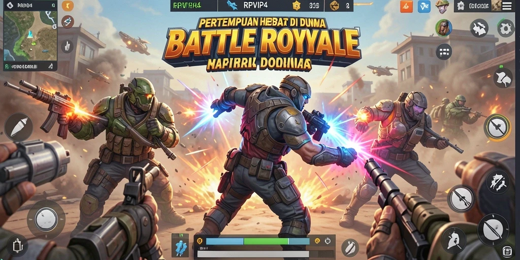 Screenshot dari pertempuran seru dalam RPVIP4 menampilkan strategi Battle Royale.