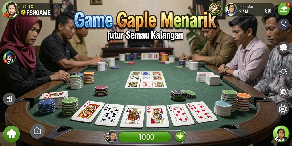 Tampilan gameplay seru RSNGAME dengan suasana Gaple yang interaktif.