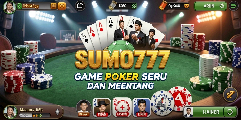 Screenshot menunjukkan aksi seru permainan Poker di SUMO777.