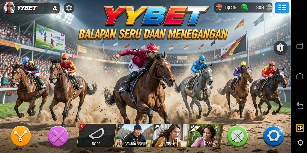 Tampilan gameplay balapan seru di YYBET yang mendebarkan.
